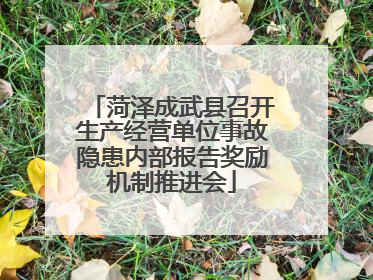 菏泽成武县召开生产经营单位事故隐患内部报告奖励机制推进会