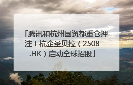腾讯和杭州国资都重仓押注！杭企圣贝拉（2508.HK）启动全球招股