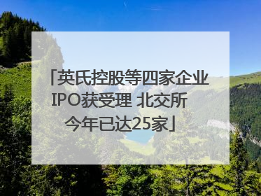 英氏控股等四家企业IPO获受理 北交所今年已达25家