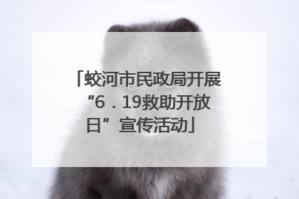 蛟河市民政局开展“6．19救助开放日”宣传活动