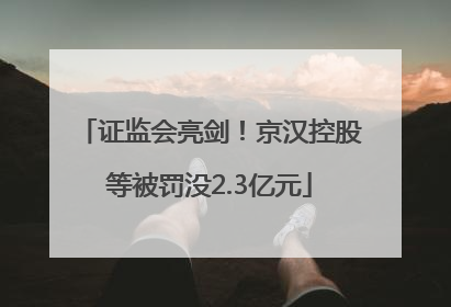 证监会亮剑！京汉控股等被罚没2.3亿元