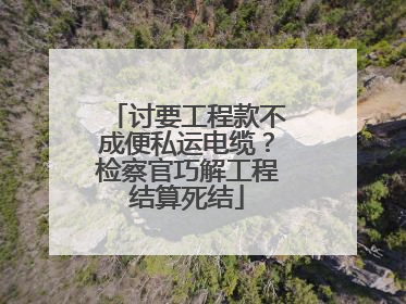 讨要工程款不成便私运电缆？检察官巧解工程结算死结