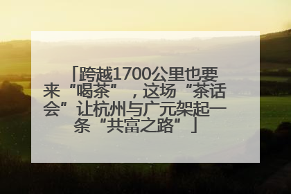 跨越1700公里也要来“喝茶”，这场“茶话会”让杭州与广元架起一条“共富之路”