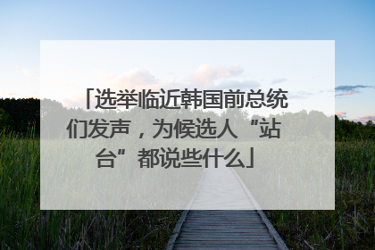 选举临近韩国前总统们发声，为候选人“站台”都说些什么
