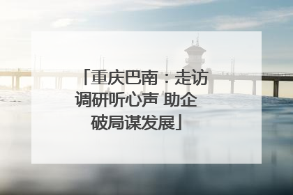 重庆巴南：走访调研听心声 助企破局谋发展