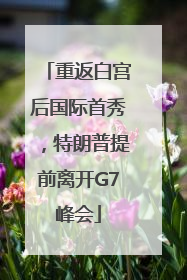 重返白宫后国际首秀，特朗普提前离开G7峰会