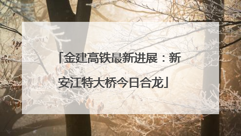金建高铁最新进展：新安江特大桥今日合龙