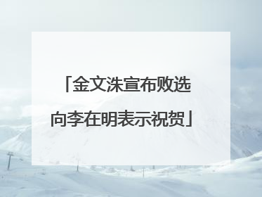 金文洙宣布败选 向李在明表示祝贺
