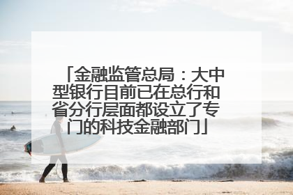 金融监管总局：大中型银行目前已在总行和省分行层面都设立了专门的科技金融部门