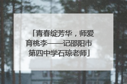 青春绽芳华，师爱育桃李——记邵阳市第四中学石琼老师
