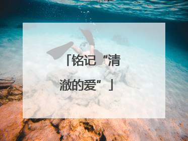 铭记“清澈的爱”