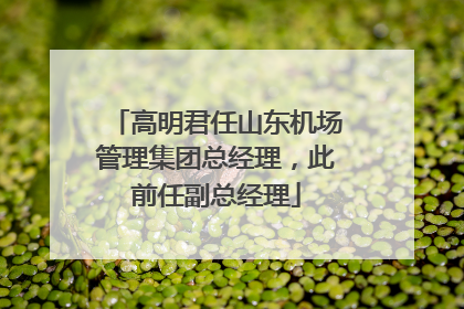 高明君任山东机场管理集团总经理，此前任副总经理