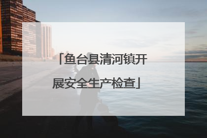 鱼台县清河镇开展安全生产检查