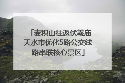 麦积山往返伏羲庙 天水市优化5路公交线路串联核心景区