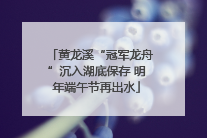 黄龙溪“冠军龙舟”沉入湖底保存 明年端午节再出水