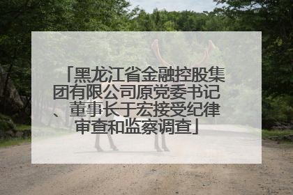 黑龙江省金融控股集团有限公司原党委书记、董事长于宏接受纪律审查和监察调查