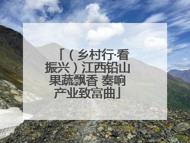 （乡村行·看振兴）江西铅山果蔬飘香 奏响产业致富曲