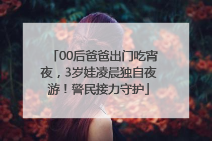 00后爸爸出门吃宵夜，3岁娃凌晨独自夜游！警民接力守护