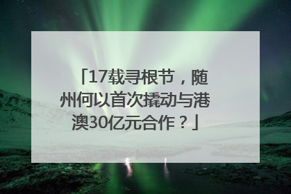 17载寻根节，随州何以首次撬动与港澳30亿元合作？