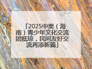 2025中美（海南）青少年文化交流团抵琼，民间友好交流再添新篇