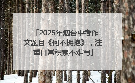 2025年烟台中考作文题目《何不拥抱》，注重日常积累不难写