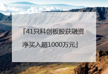 41只科创板股获融资净买入超1000万元